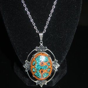 Vintage Santo Domingo Navajo inlaid turquoise, rare find.